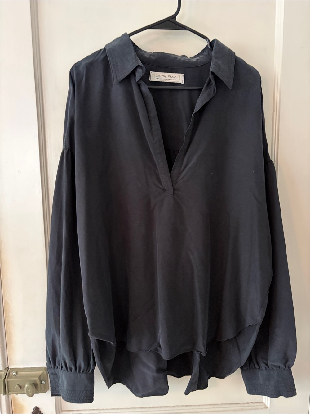 Free People Black V-Neck Long Sleeve Tunic
